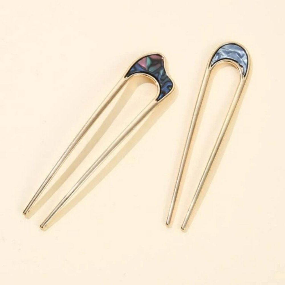 Geo Hair Pins Set of 2 - Picture 3 of 4